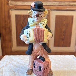 Vintage Clown Figurine with Accordion